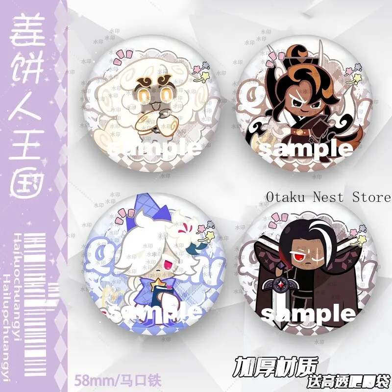 Cookie Run: Kingdom Black Sugar Dark Choco Cookie Double‑Flash Cute Tin Badge Itabag Button Brooch Cosplay Collection Gift