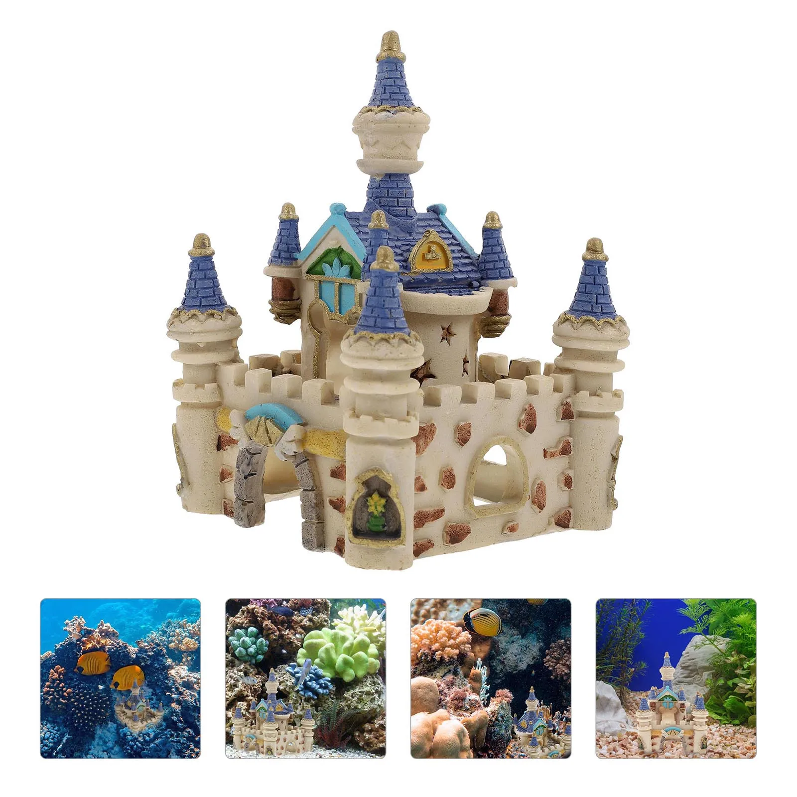 

Tank Landscape Castle Aquarium Resin Decorations Underwater Fish Scene Ornament Hideout