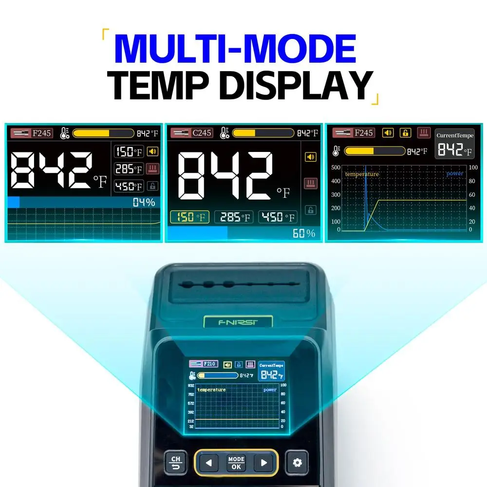 Precision Digital Soldering Station with Temperature Value & Curve Modes 360° Adjustable Helping Hands Kit