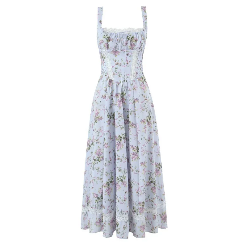 

2025Summer New French Style Temperament High-End Sense of Summer Beautiful Sleeveless Printed Dress