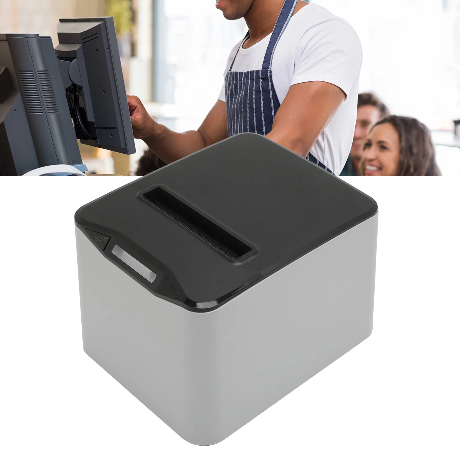 

80mm USB Thermal Receipt Printer with Auto Cutter POS Bill Printer for Restaurant Kitchen Commercial Retail Printer