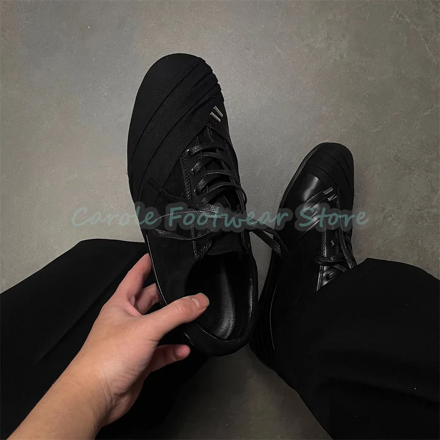 Irregular Strap Design Male Breathable Casual Shoes Retro Round Toe Lace-Up Shallow Sport Flats Summer Outdoor Men Sneakers