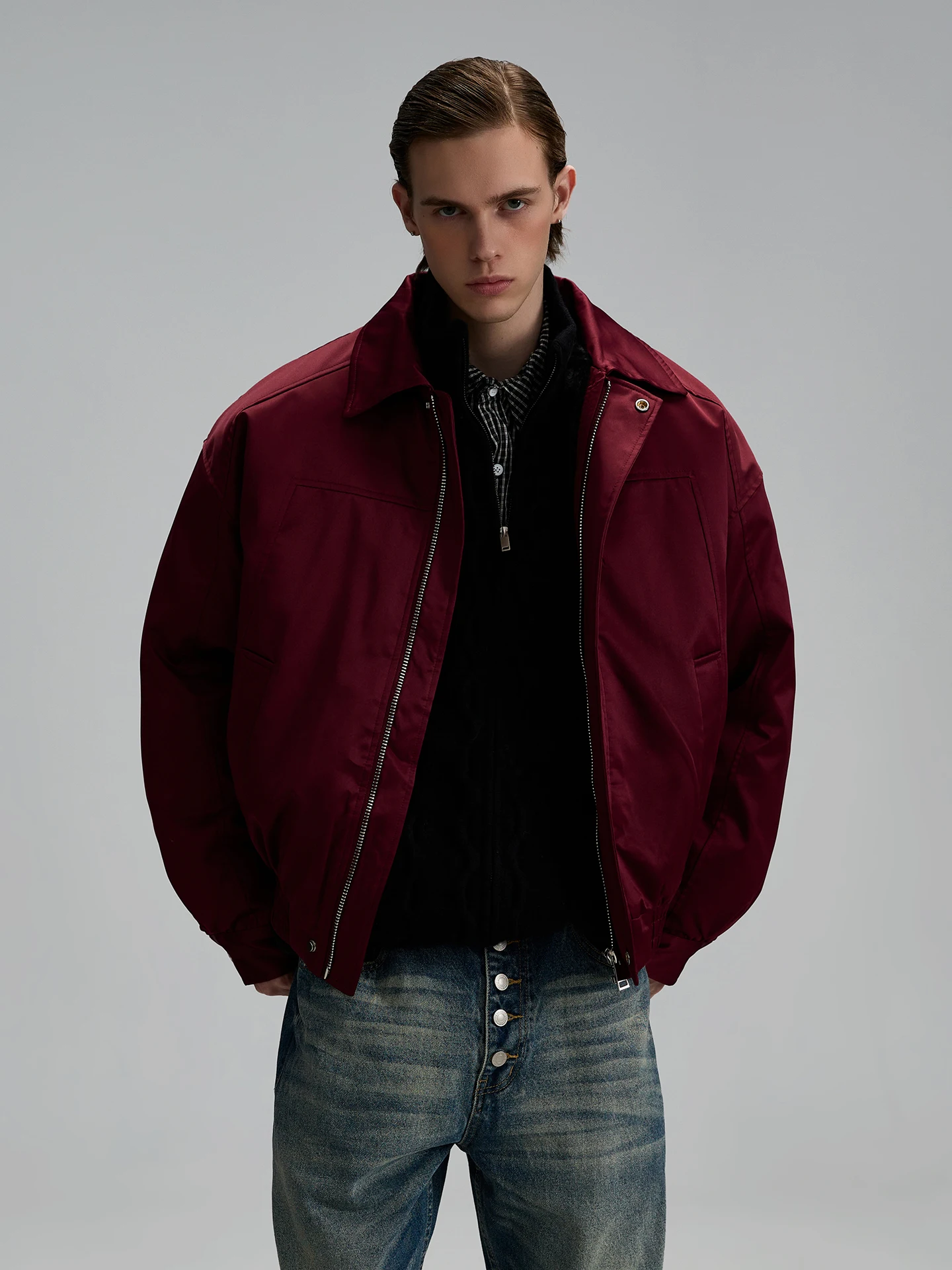 

Американский ретро-бомбер Cleanfit: утепленное хлопковое пальто свободного кроя, повседневное, из полиэфирного волокна, на молнии