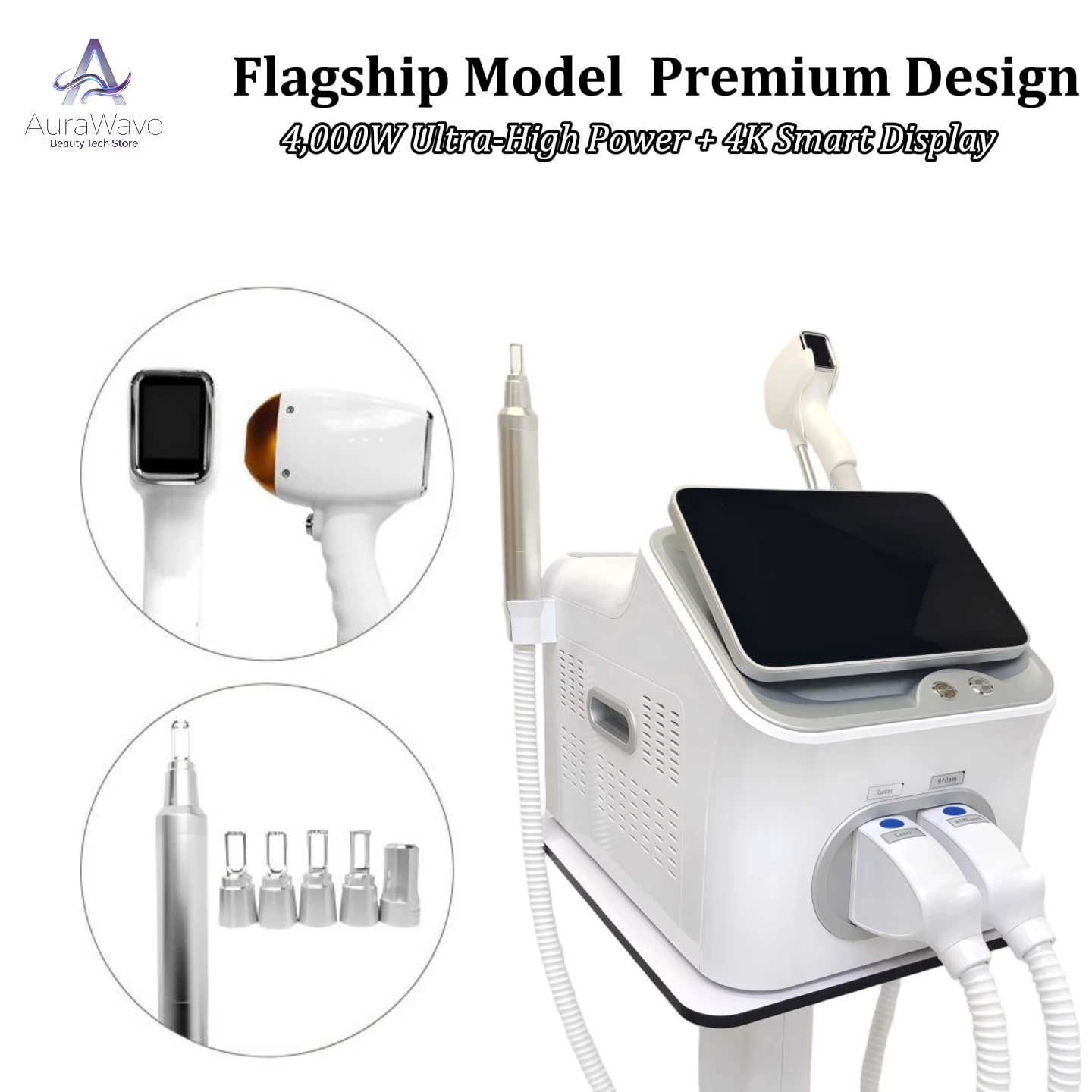 

Portable Diode Laser Pico Laser Hair Removal Machine At-Home Use for Bikini Face Body Legs Home Appliance Sapphire Cooling