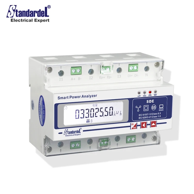 SDE600-5A high accuracy  energy meter RS485 ct & direct input  three phase  wire  3  smart 