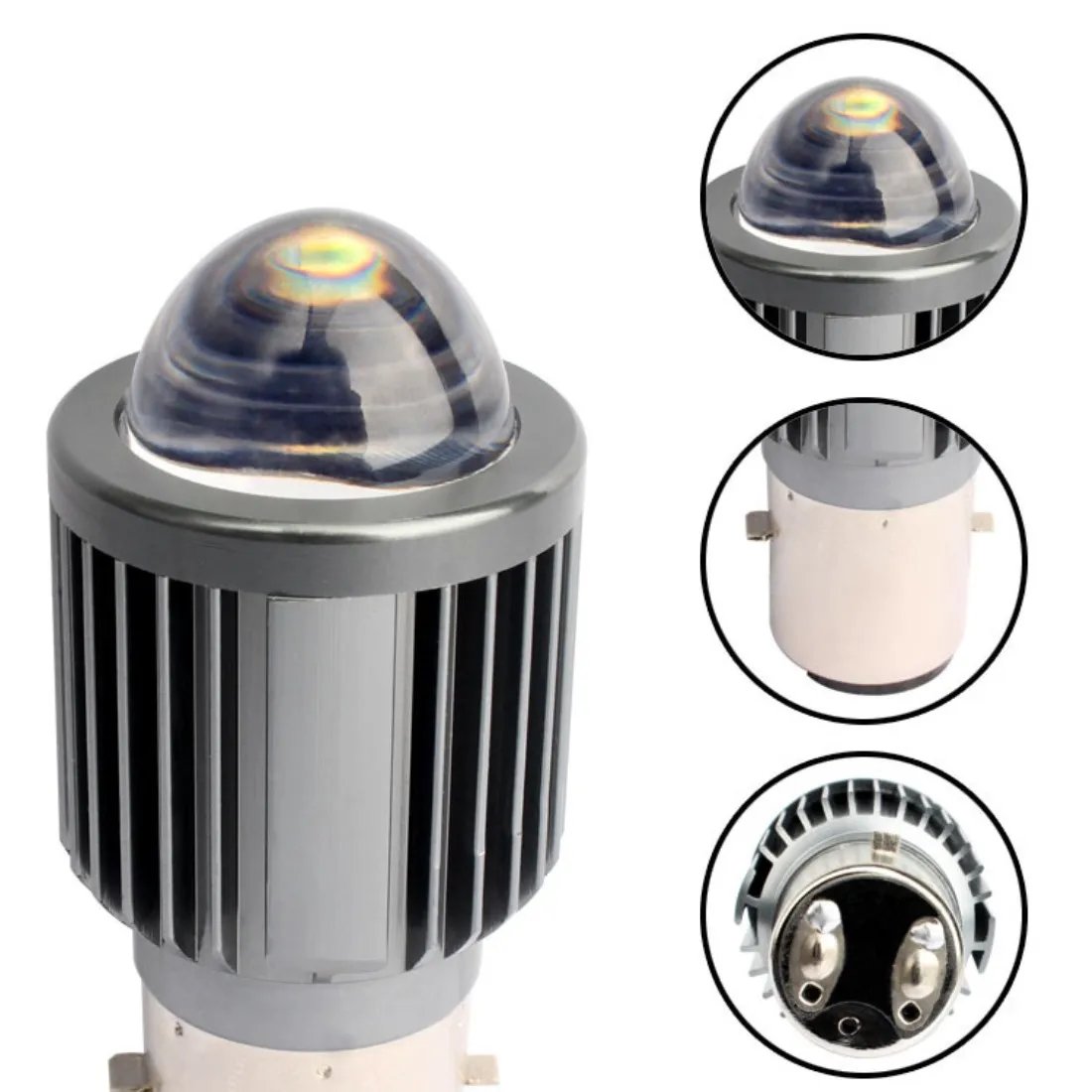 1pcs H4 BA20D Motorcycle Headlight Moto Led Bulbs CSP Chip Hi Lo Lens H4 Lamp Fog Lights Scooter Moto Accessories Headlamp 12V image 2