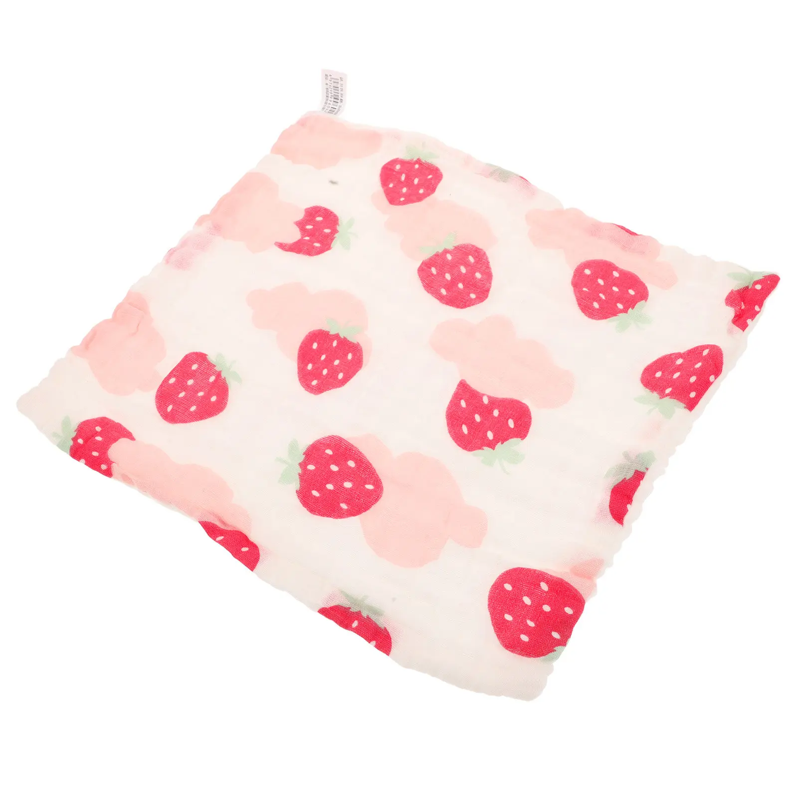 

Strawberry Muslin Baby Drool Bibs Soft Six Layer Cotton Gauze Unisex Newborn Adjustable Bandana Bibs for Drooling Teething and