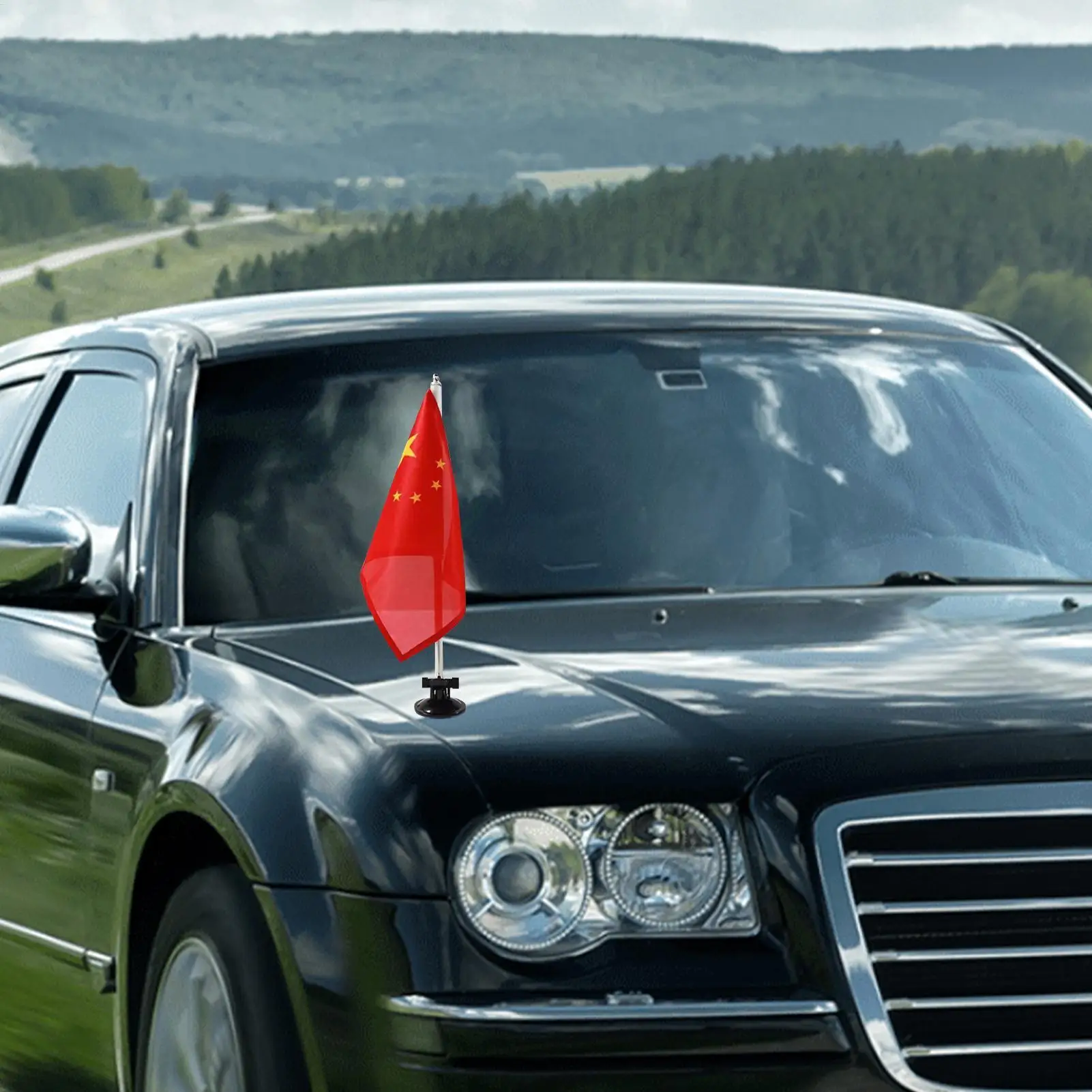 Car Flagpole Mount Bracket With Suction Cup Flag Pole Holder Automative Flag Mounting Display Rack Car Interior For Car SUVs
