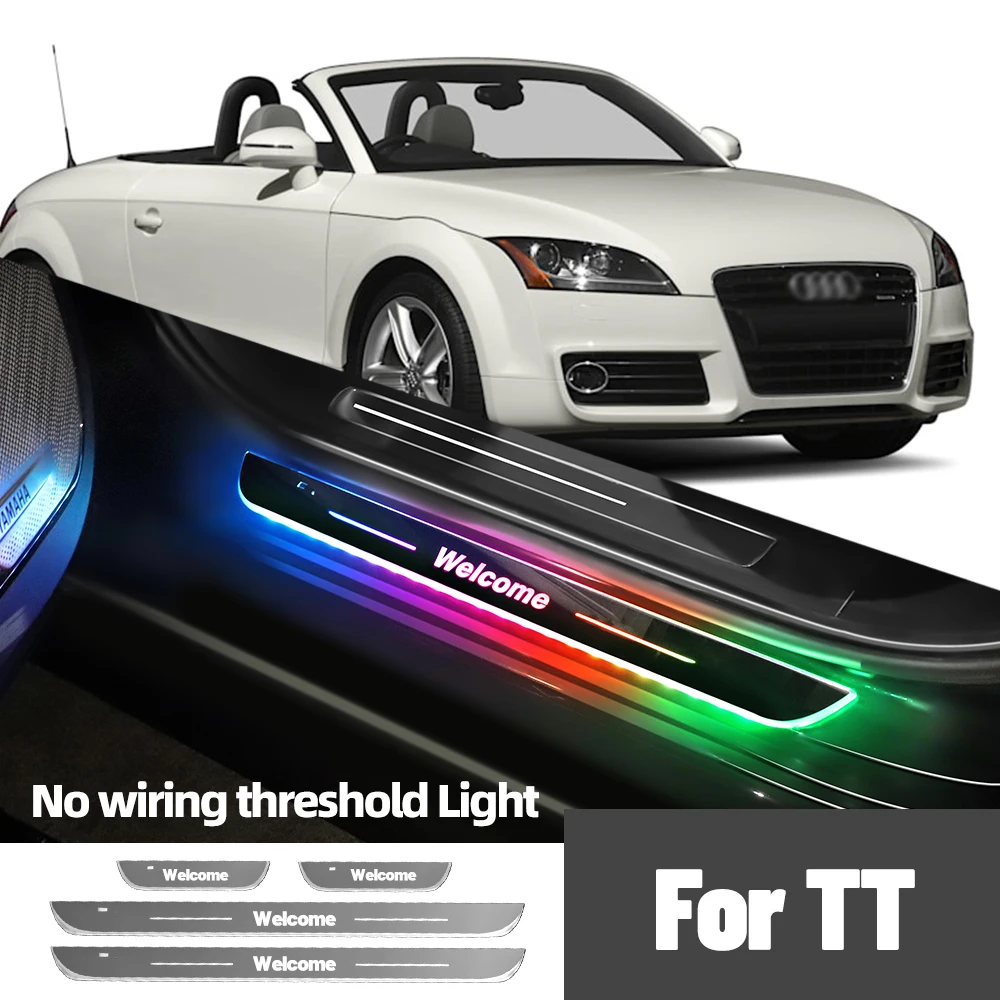 

For Audi TT MK1 8N MK2 8J MK3 1998-2023 2020 Car Door Sill Light Customized Logo LED Welcome Threshold Pedal Lamp Accessories