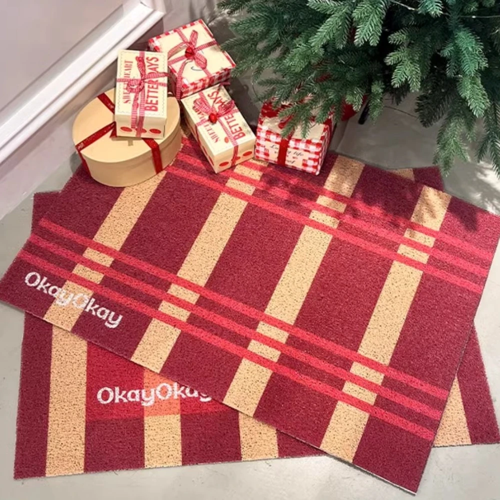 

Wire Ring Indoor Floor Mat Non-Slip Foot Mat Entrance Porch Silk Ring Dust Resistant Dirt Mat Carpet