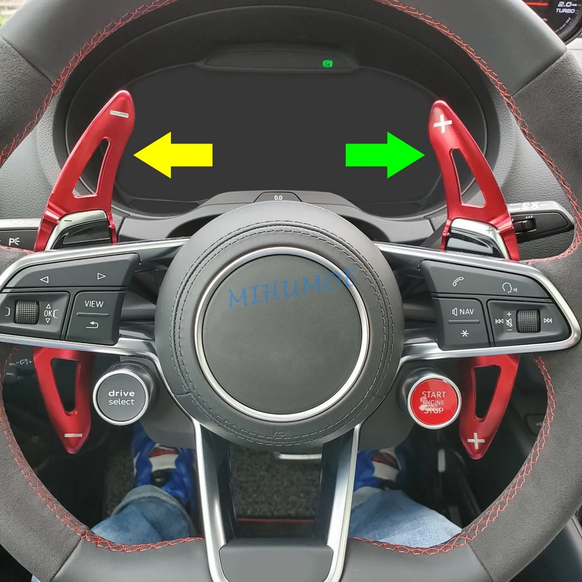 Aluminium Steering Wheel Gear Shift Paddle Shifter Extension For Audi RS3 RS4 RS5 R8 TT RS Q3 Q8 Red Accessories