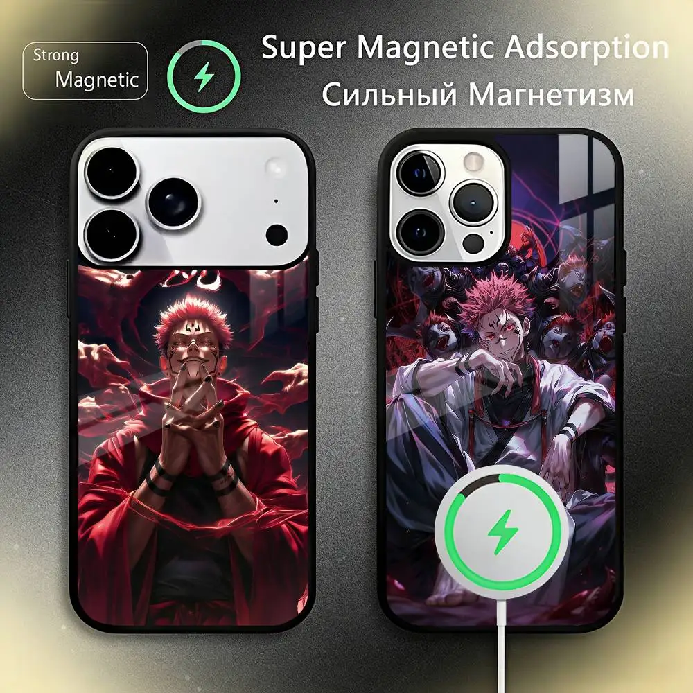 

R-Ryomen Sukuna J-Jujutsu K-Kaisen Phone Case For IPhone17 16 15 14 13 12 11 Plus Pro Max Plus Wireless Charger Cover Funda