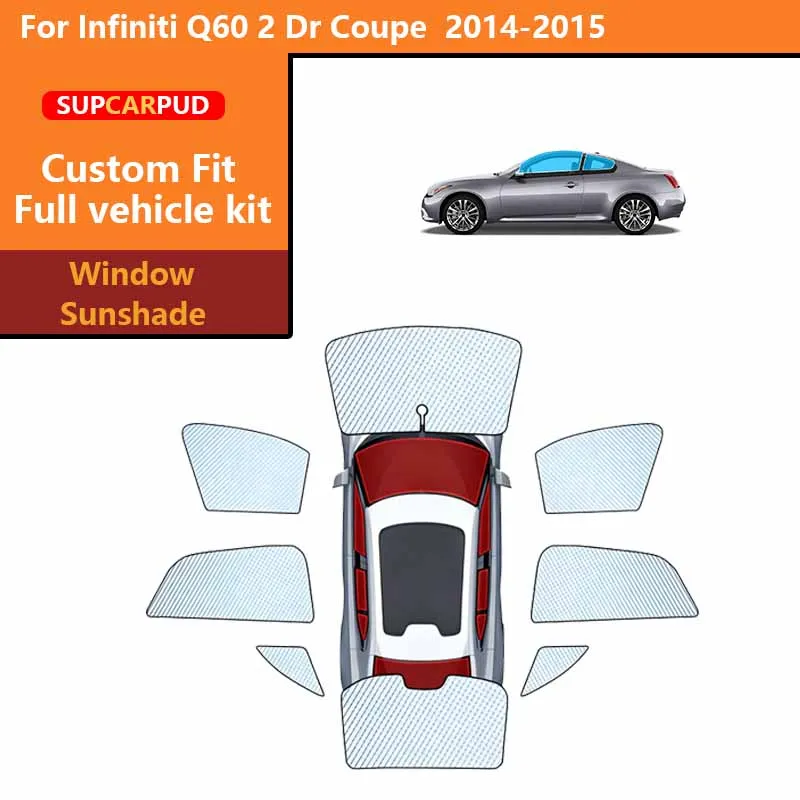 

Солнцезащитные шторки для автомобиля, защита от ультрафиолета, для Infiniti Q60 2-дверного купе 2014-2015, для передних и задних боковых окон