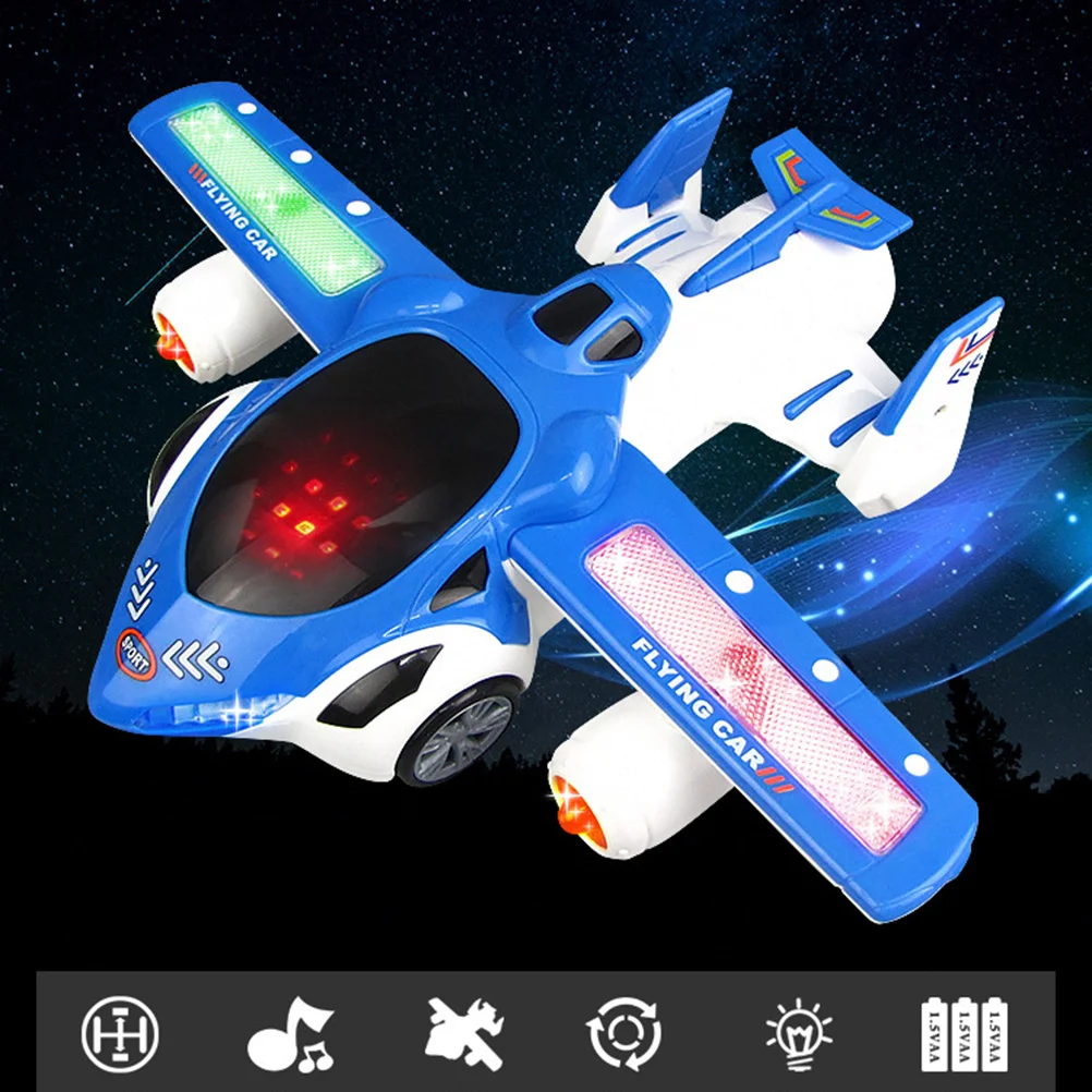 

1pc Electric Flying Car Degree Rotating Automatic Deformation Aircraft Light Automobile Kids Stem Gift High Grade
