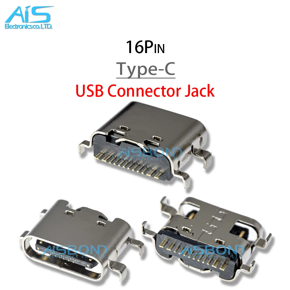 10Pcs/Lot Type-C USB Charging Port Jack socket charger Connector dock For Tablet Handheld computers Mobile Phone 16Pin 12Pins