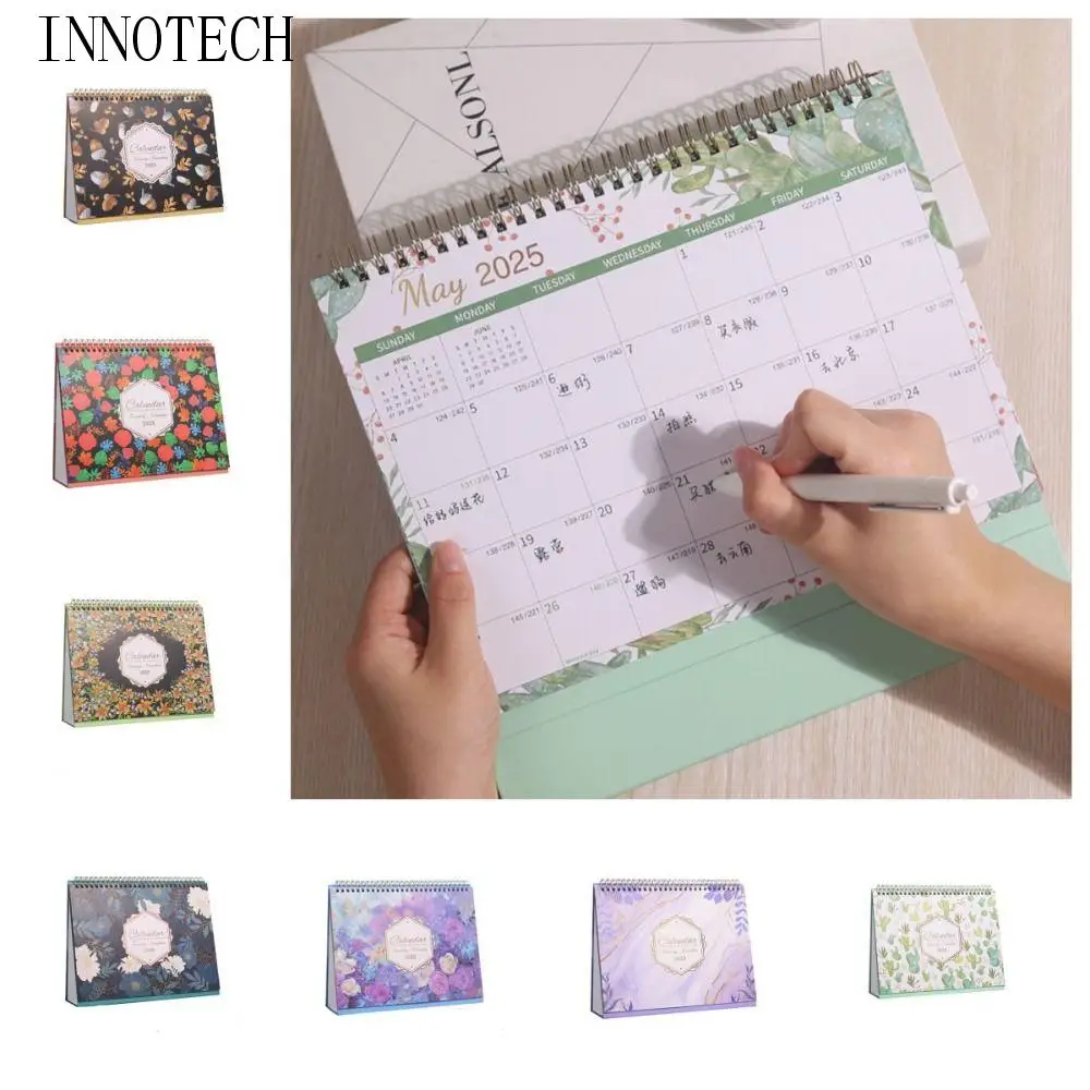 

12-Month 2025 Desktop Calendar Efficient Scheduling Countdown English Desk Calendar Exquisite Schedule Organizer