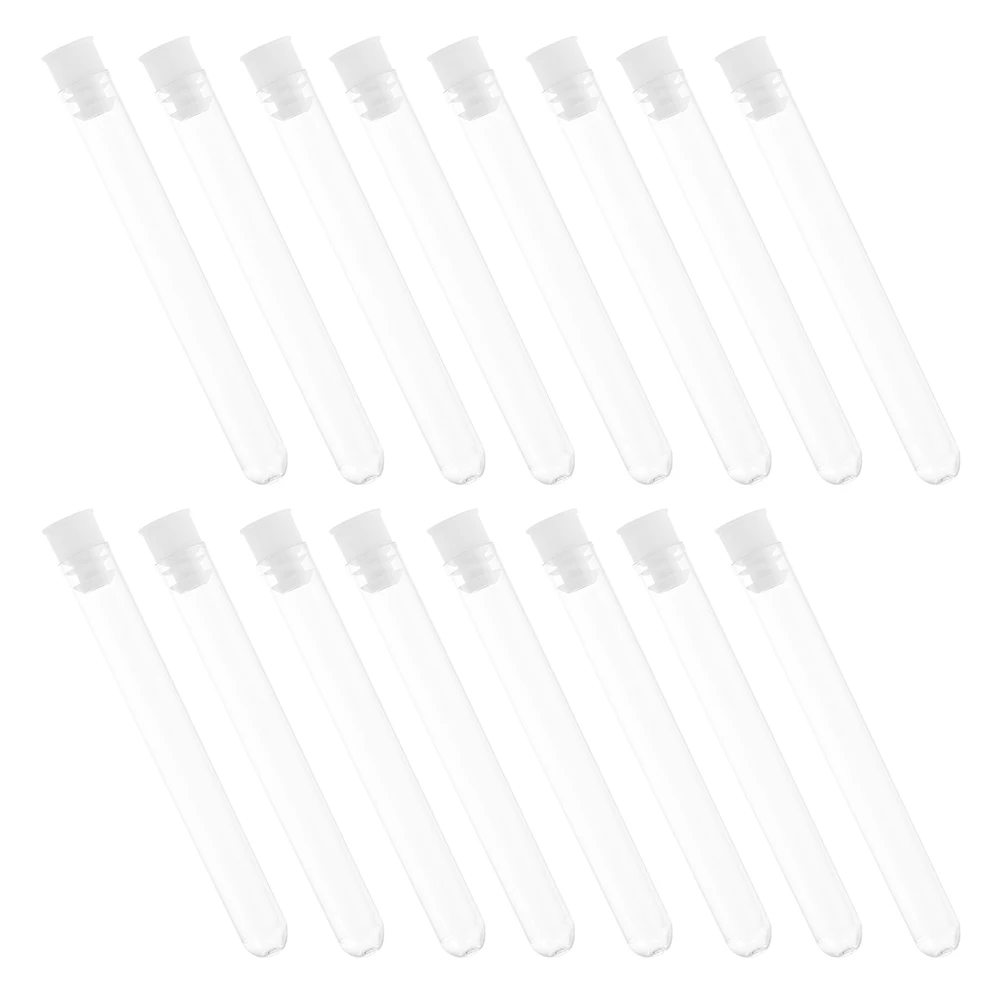 50 Pcs Disposable Test Tube Plastic Caps Small Clear Containers Bath Salts Tubes