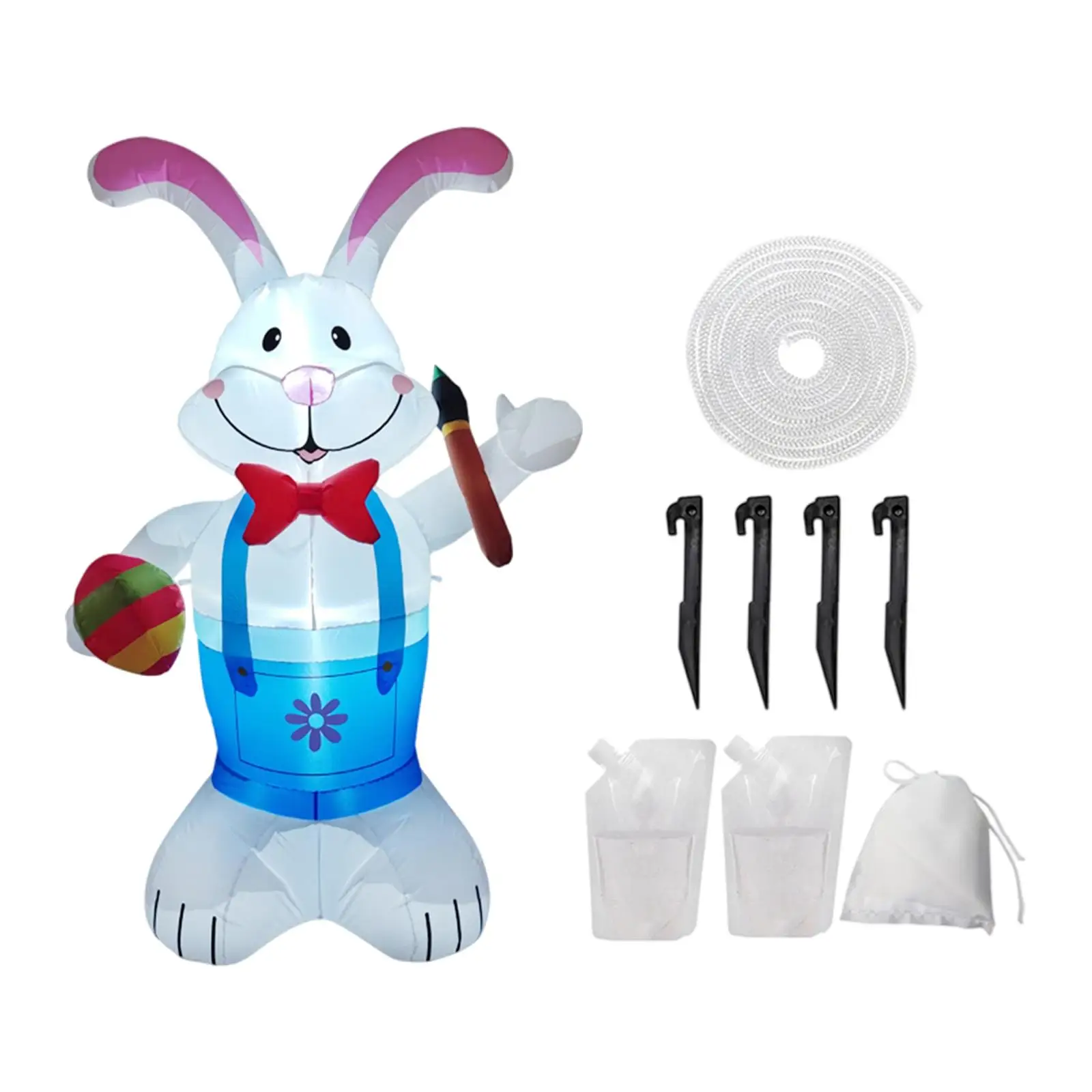 

Забавная надувная фигурка кролика для двора на Пасху с яркой LED-подсветкой, украшение для вечеринок на открытом воздухе, для двора и патио