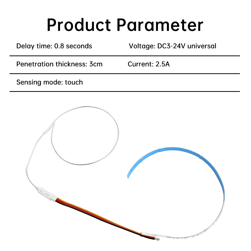 DC 3-24V 2,5A Modul Lampu Sungai Cahaya Putih Modul Meja Sungai Meja Bercahaya Modul Driver Sakelar Sentuh dengan Kumparan Logam