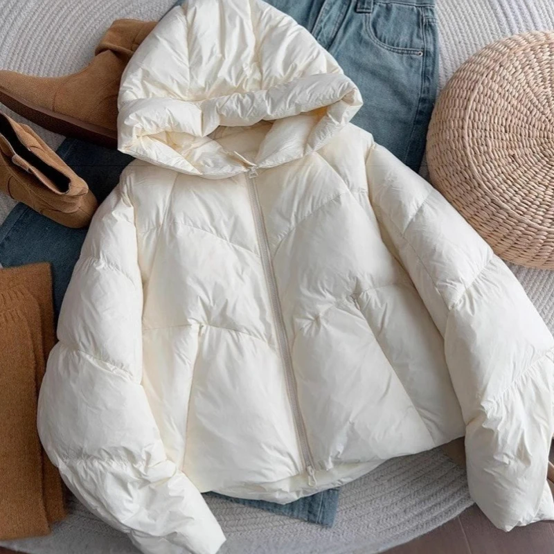 Autumn Winter Thick Loose Cotton Parkas Women Fashion Warm Hooded Female Jacket Coat Stretch Casual Standing Collar Women's Top