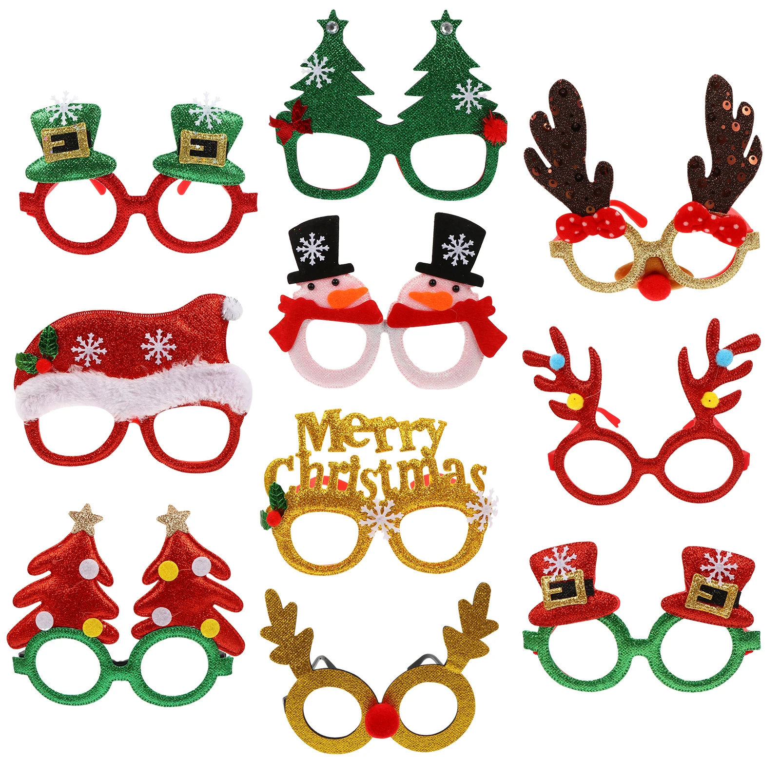 

10 Pcs Glasses Set Creative Cartoon Appearance Party Festive Glasses Decoration Festive Atmosphere Child Favor