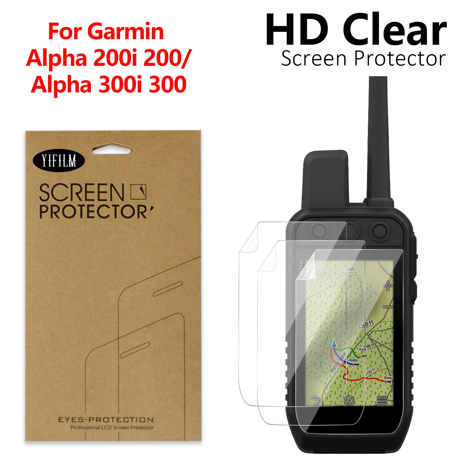 For Garmin Alpha 200i 200 300i 300 Dog GPS Tracker Full Coverage Ultra HD Clear Anti Scratch Anti Glare Screen Protector Film
