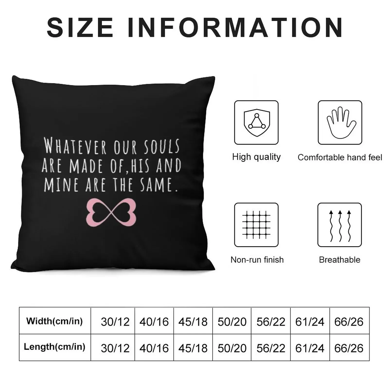 Whatever our souls are made of After Hessa Quote Black Variant Throw Pillow Marble Cushion Cover pillow