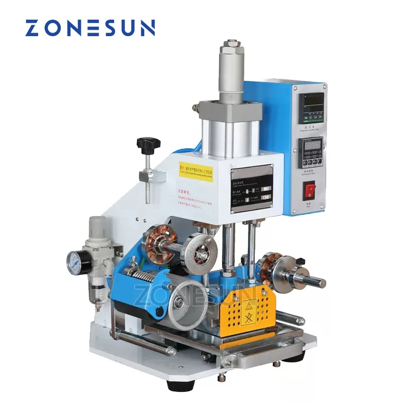 

ZONESUN ZY-819-A 80*90mm Pneumatic Stamping Machine leather LOGO Embossing Personalized Name Hot Foil Stamping Machine