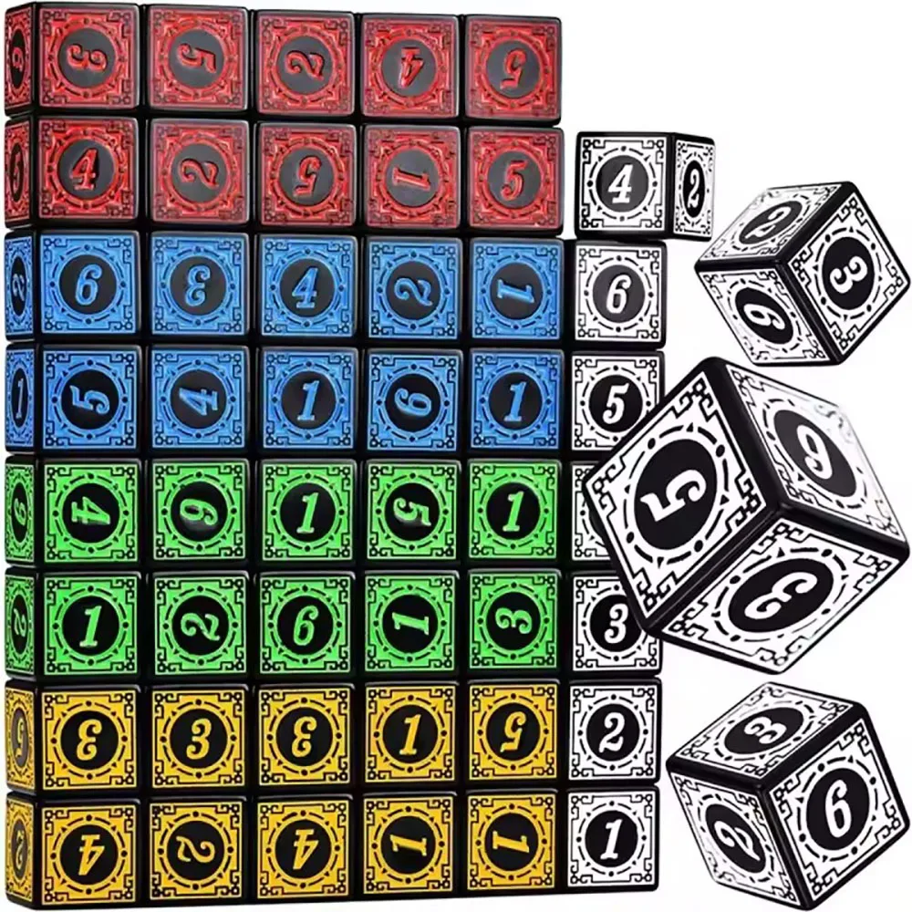 6-Sided Dice Set Vintage Style D6 Polyhedral Dice for Tabletop RPG Board Games Dungeons and Dragons DND Accessories
