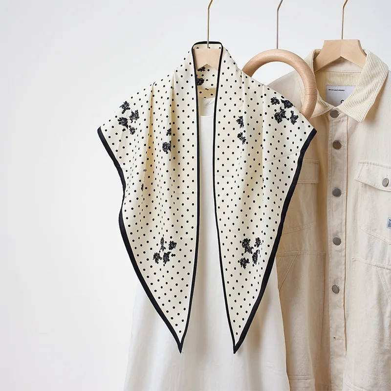 

Шарф из чистого хлопка и шелка, треугольный платок, женский галстук, пояс, декоративный платок для головы, летний новый стиль, элегантный повседневный хиджаб для женщин