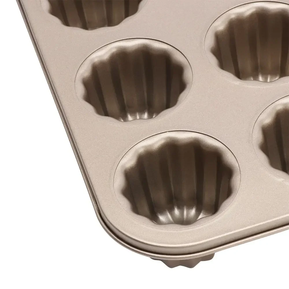 12 Cavities Muffin Custard French Carbon Steel Non-Stick Cake Pan Baking Tool Canele Mold Cannele Mould