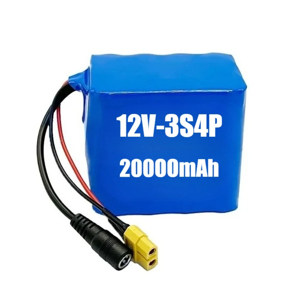 18650 بطارية 12 فولت 3S4P 20 أمبير بطارية محمولة 12 فولت بطارية ليثيوم أيون قابلة للشحن تيار مستمر قدرة 12.6 فولت كام مراقب + شاحن #3