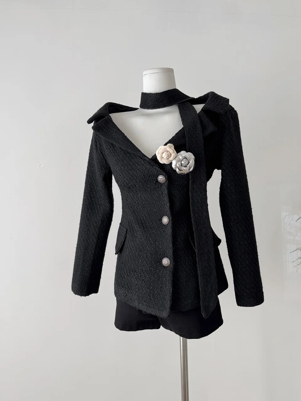 

Топ Ele с v-образным вырезом для похудения с Sa и 3d цветочным дизайном, двусторонняя одежда, женская верхняя одежда Faion Bla French Sle