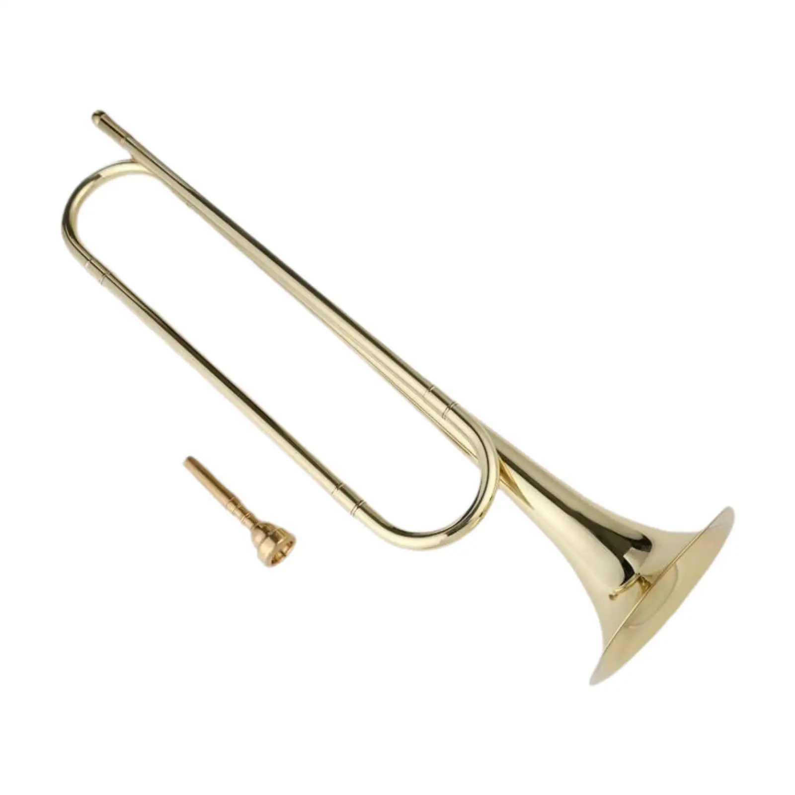 B Flat Bugle Young Team Bugle Classic Professional Portable Musical Instrument Marching Bugle Blowing Bugle for Cavalry Band
