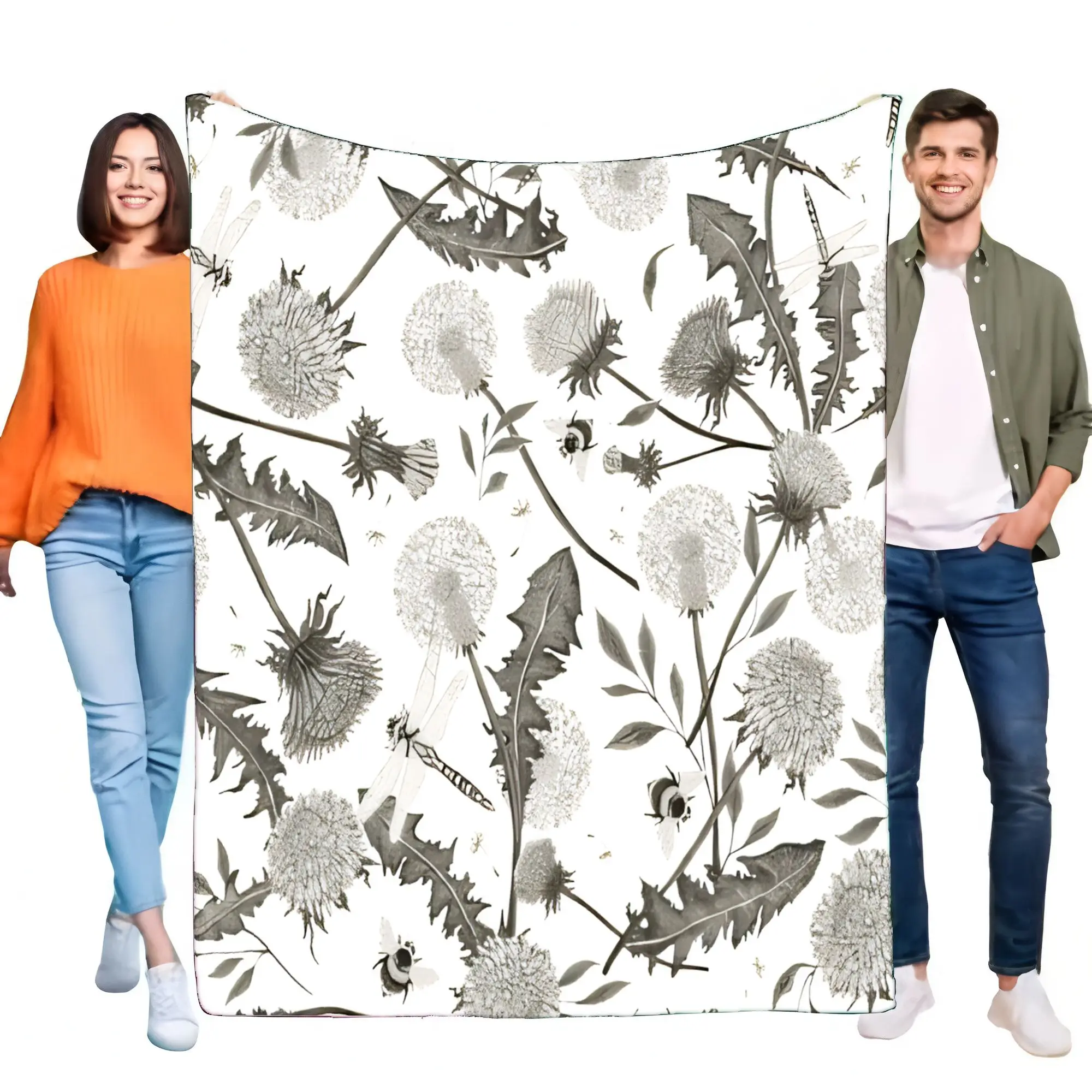 Cozy Floral Dandelion Blanket Soft Plush Sofa Throw Lightweight Home Decor Ideal Birthday Gift for Nature Lovers