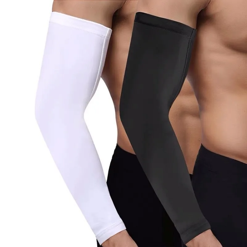 Unisex Cooling Arm Sleeves, Sports Cover, Corrida, Proteção solar UV, Ao ar livre, Pesca, Ciclismo, Esconder Tatuagens, Homens, 2Pcs