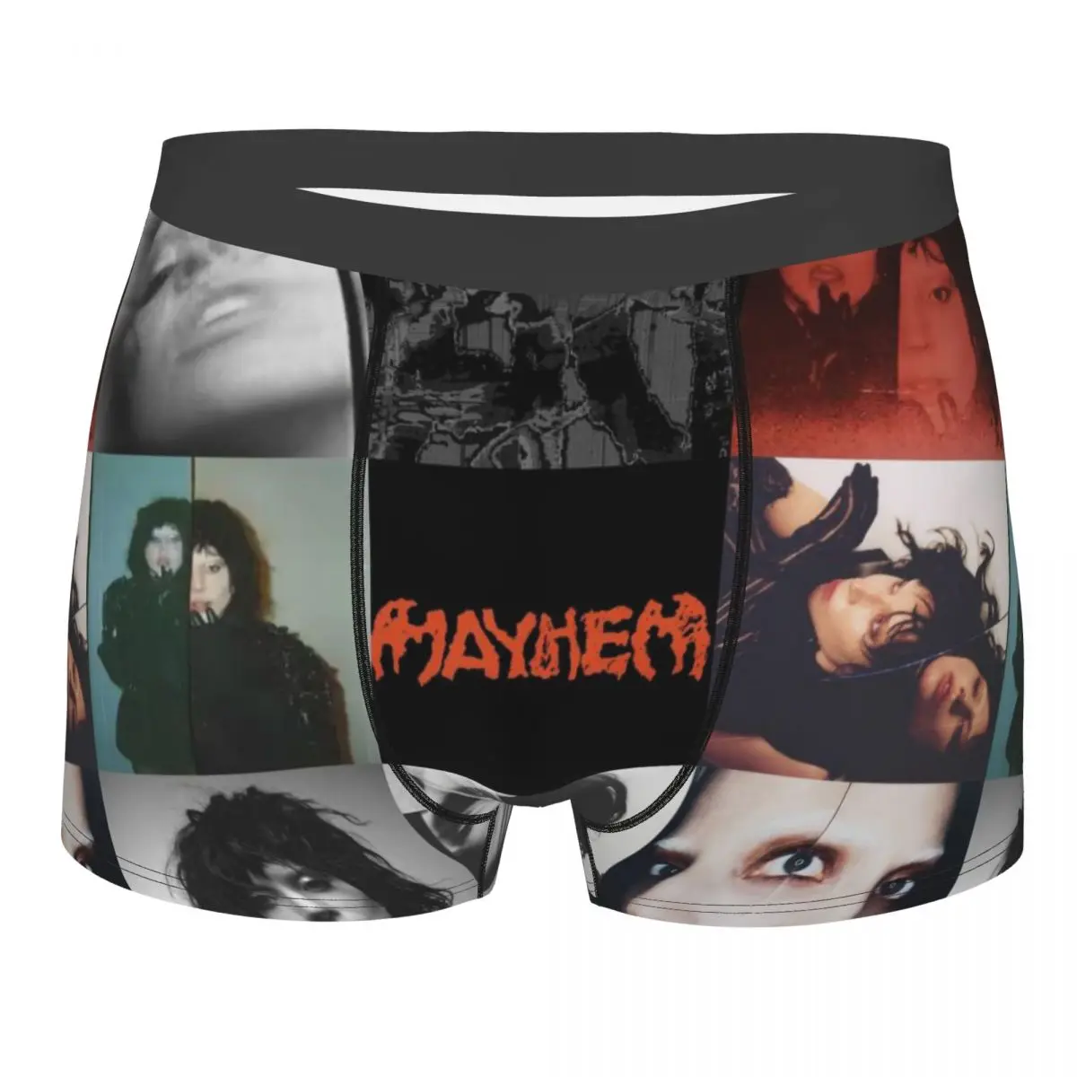 Custom Lady Gaga Mayhem Music Singer Underwear Men Stretch Boxer Briefs