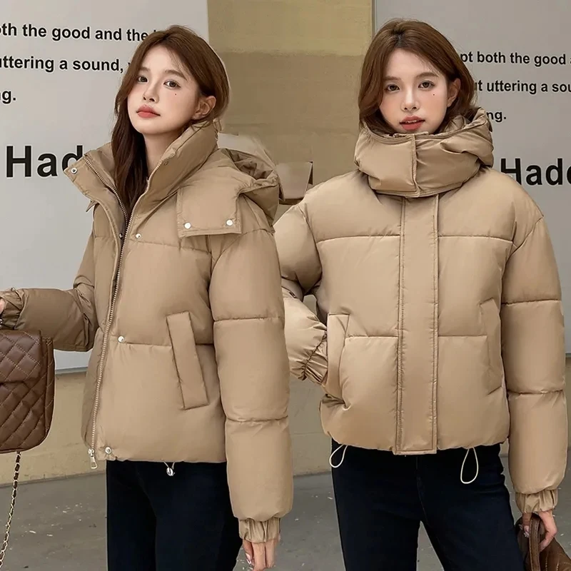 Women Short Down Cotton Jacket 2025 New Winter Parkas Thick Warm Bread Clothes Korean Loose padded Coat Female outerwear T742