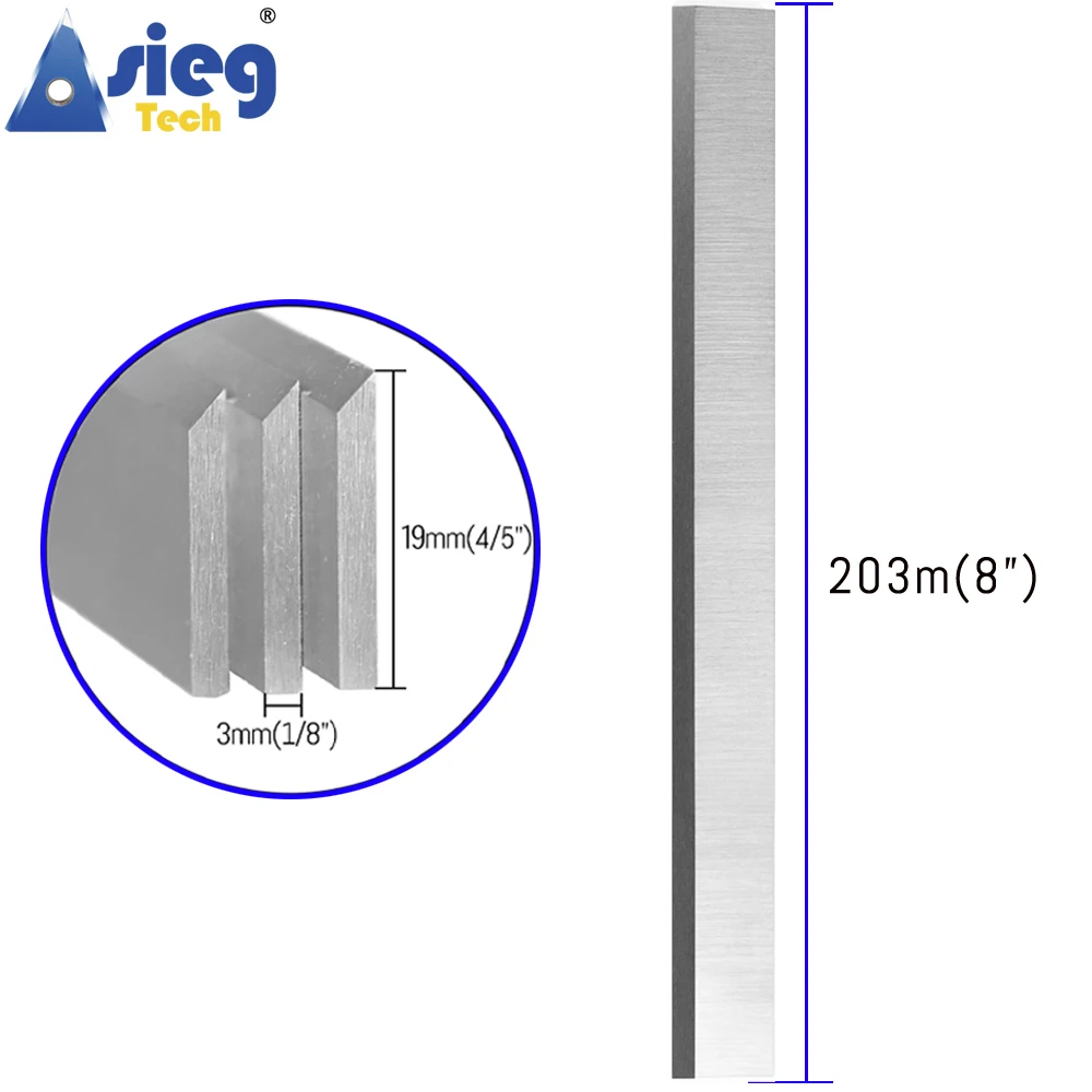 203×19×3mm HSS TCT Planer Blades Planing Knives Resharpenable for Woodworking Tool Thicknesser Planer - Set of 3 Pieces