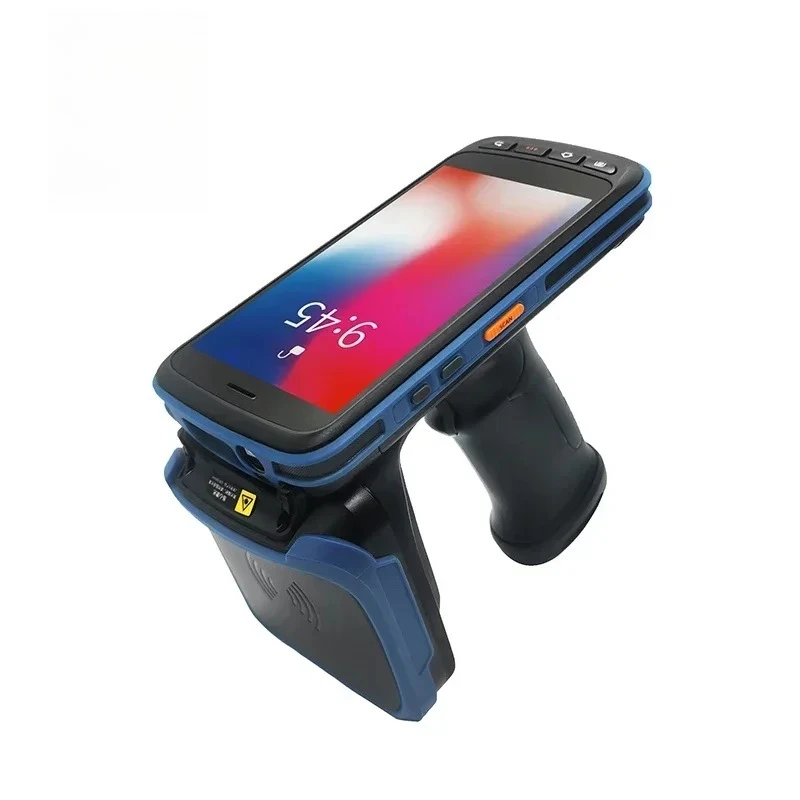 1D 2D QR Escáner de código de barras PDA Lector de mano Android de larga distancia RFID UHF para tienda/almacenario