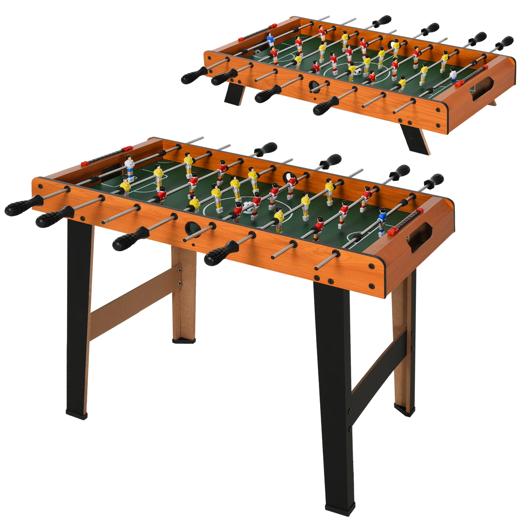 HOMCOM Mesa de Futbolín con 22 Jugadores Incluidos 84,5x40x61,2 cm Color Madera