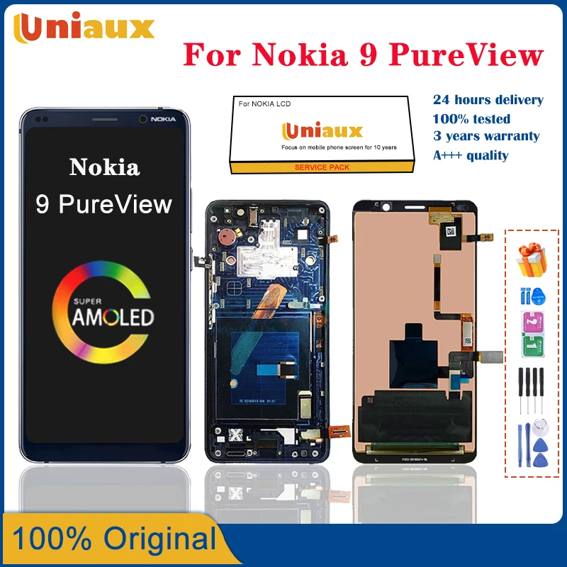 

5.99" For Nokia 9 PureView LCD Display Touch Screen Digitizer Assembly TA-1094 A-1087 TA-1082 Screen Replacement Repair Parts