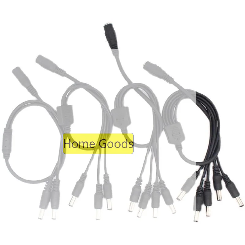 55x21mm 1 To 2 3 4 5 6 8 Way DC Power Splitter Cable 12V Adapter Cord For LED Strip Lights Camera