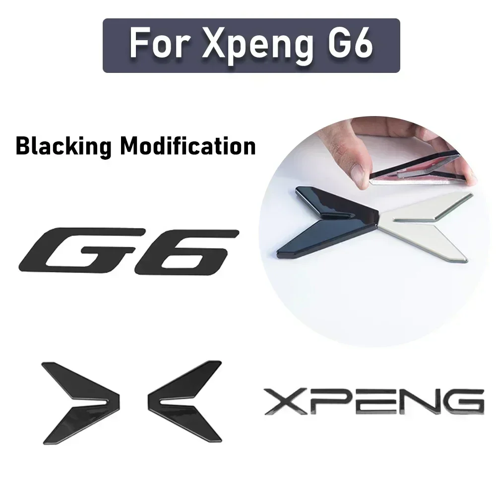 

For Xpeng G6 2023 2024 2025 Xiaopeng G6 Black Badge Front Rear Badge Blackened Modification Accessories