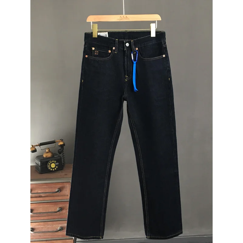 جينز أصلي عالي الجودة للرجال لخريف وشتاء 2025 نمط جديد فضفاض مستقيم أنبوب بسيط غير رسمي سروال ثقيل الوزن #5