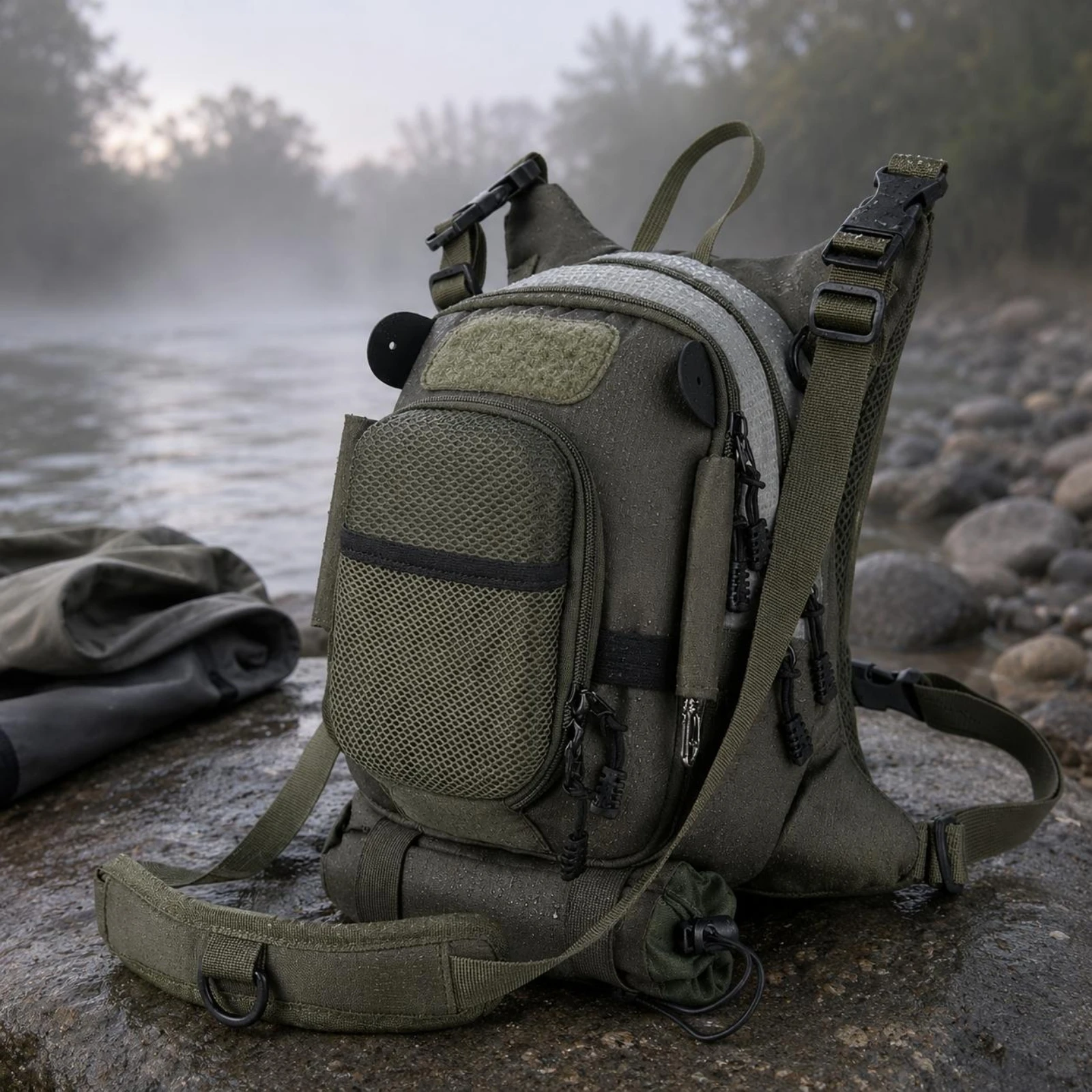 Fishing Chest Bag Adjustable Straps Front Worn Tackle Bag Fishing Chest Pack Compact Outdoor Gear Sturdy Material for Anglers