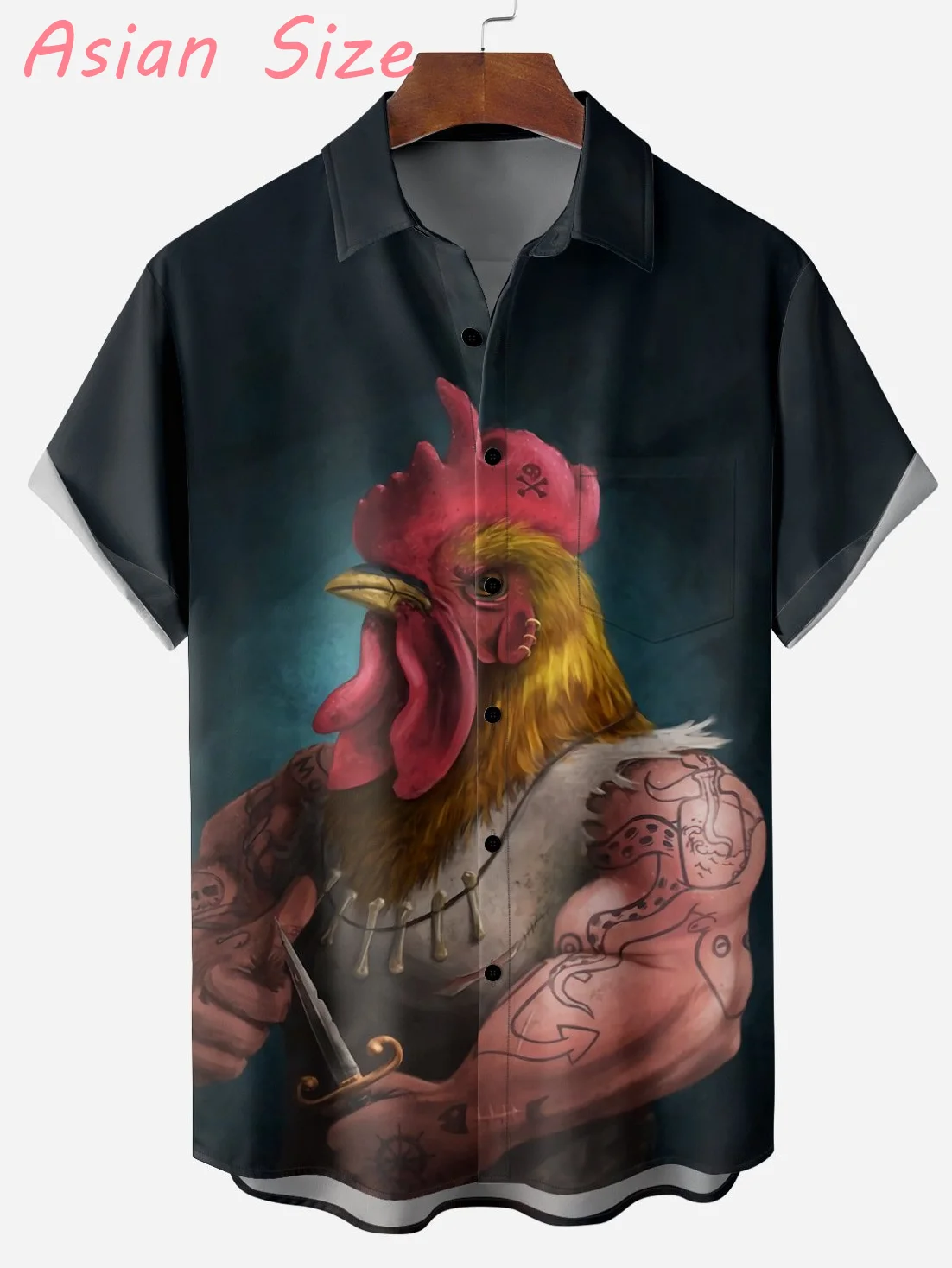 

2025 Rooster Beach Party Hawaiian Shirts Unisex Trendy Cartoon Animal Shirt Short Sleeve Blouse Harajuku Vacation Camisa Clothes