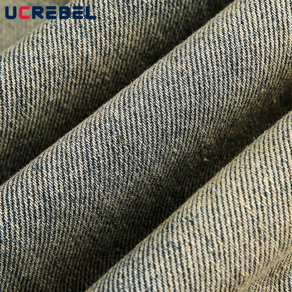 グラデーション染めスプライスバナナジーンズメンズヒップホップストリートワイドレッグバギーデニムパンツメンズ