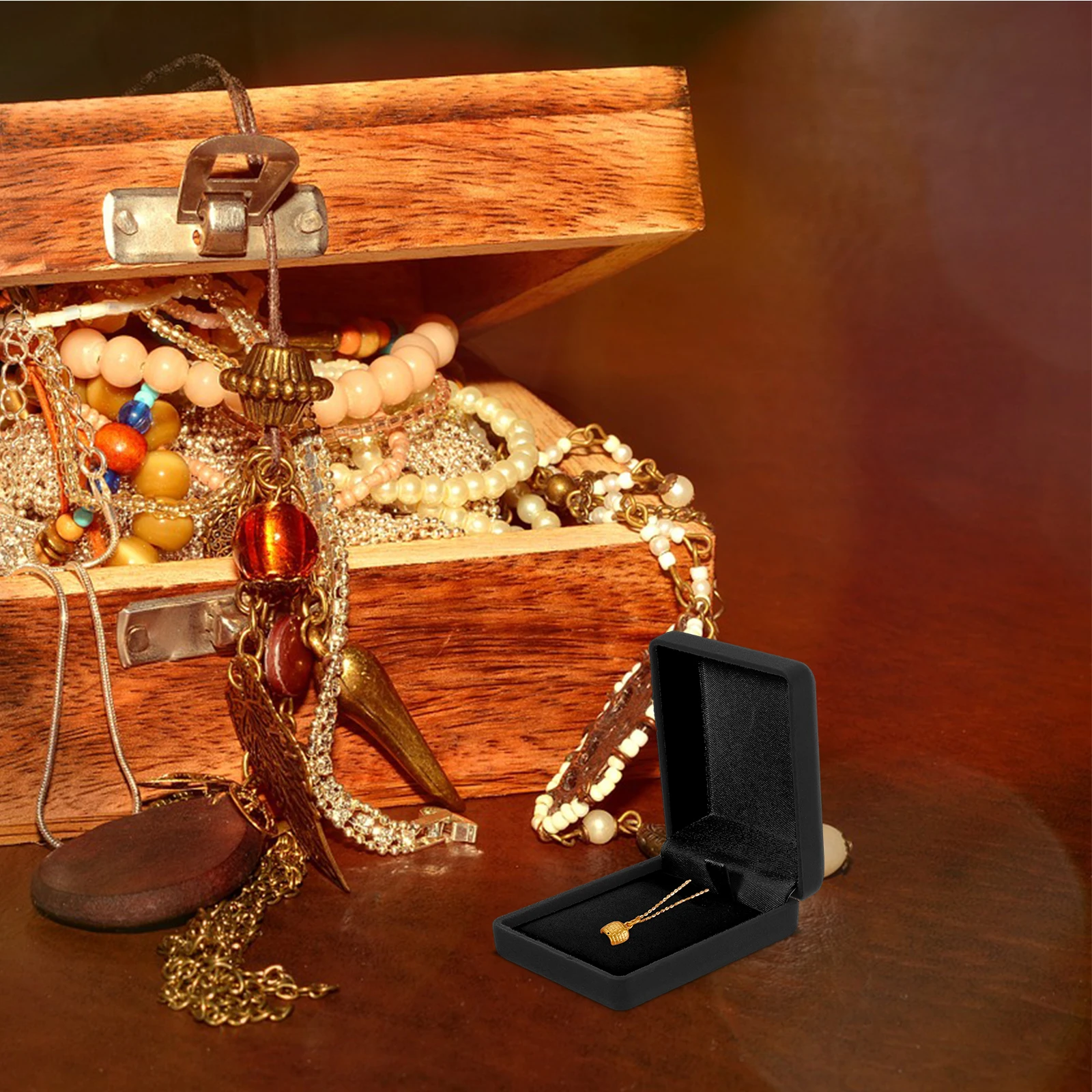 

6-шт шкатулка для ювелирных изделий витрина для ювелирных изделий ожерелье подарочные коробки для хранения обручальных колец органайзер для ювелирных изделий