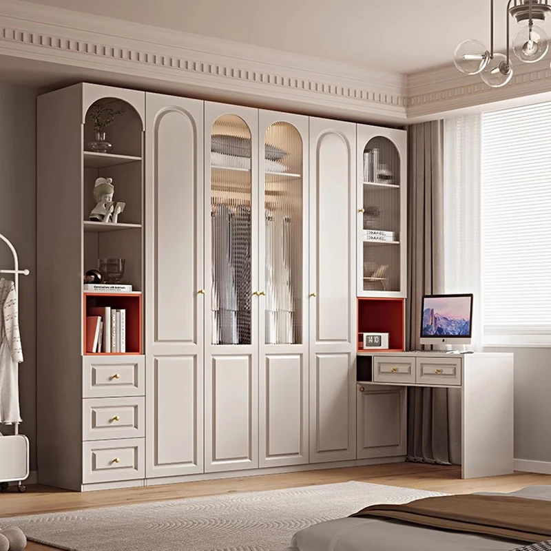 Modern Closet Organizers Wooden Wardrobe Cabinets for Clothes Bedroom Wardrobes With Dresser